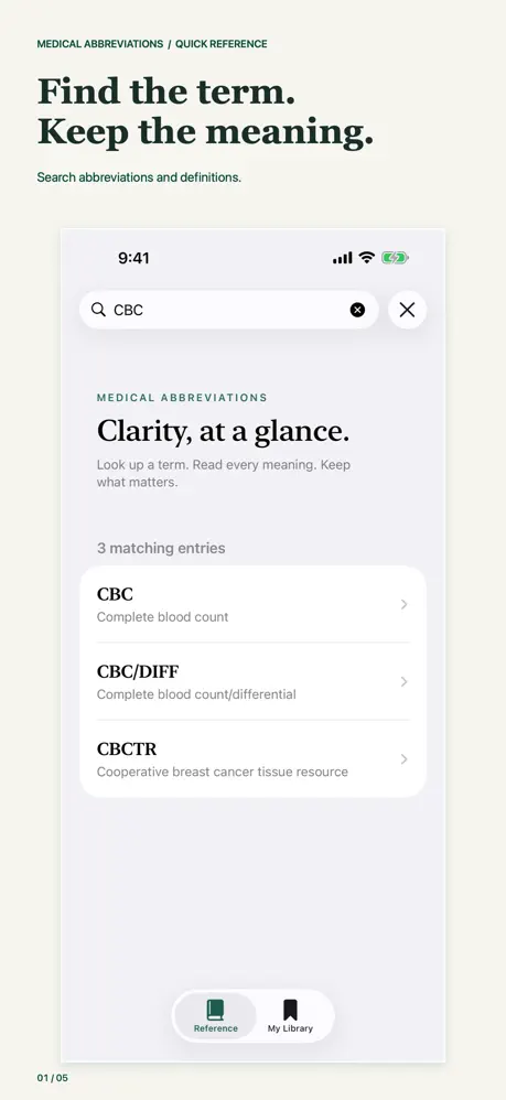 Medical Abbreviations: Quick screenshot
